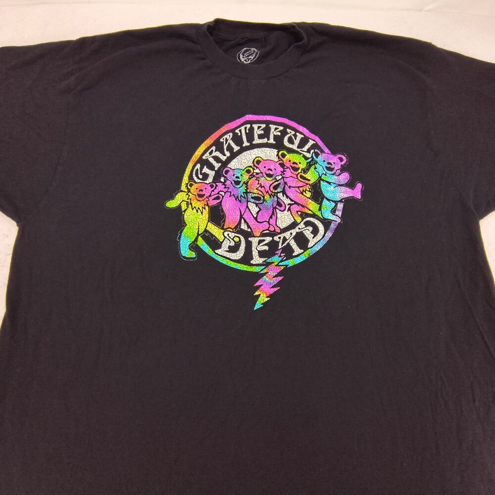 Grateful Dead Band Liquid Blue Long Sleeve Graphic Shirt Mens Size 2XL Black